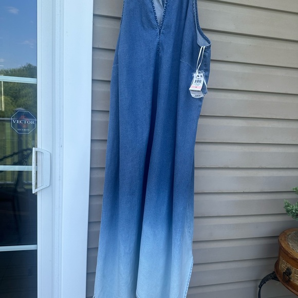 INC Womens Plus 2X / 20-22 Ombre Blue Handkerchief Hem Denim-look Dress NWT - Picture 6 of 11